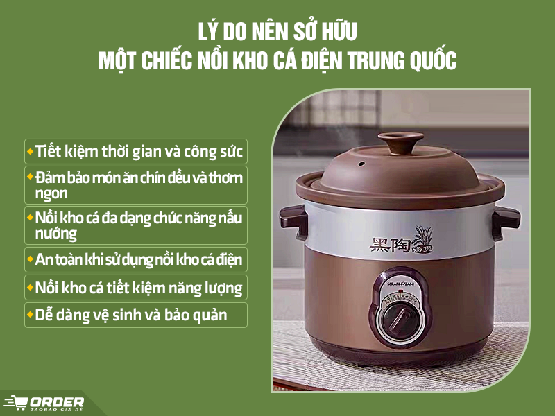 Nồi kho cá điện Trung Quốc