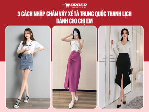 chân váy xẻ tà Trung Quốc